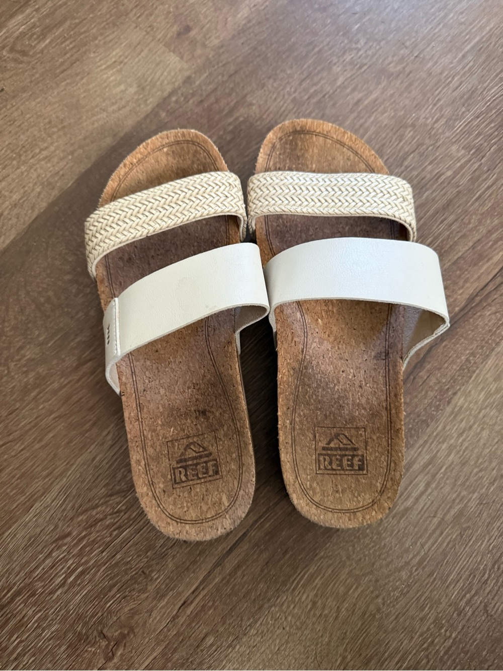 Reef Women’s Cream Double-Strap Slide Sandals